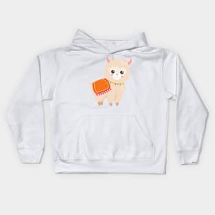 Mexican Llama, Cute Llama, Cute Alpaca, Baby Llama Kids Hoodie